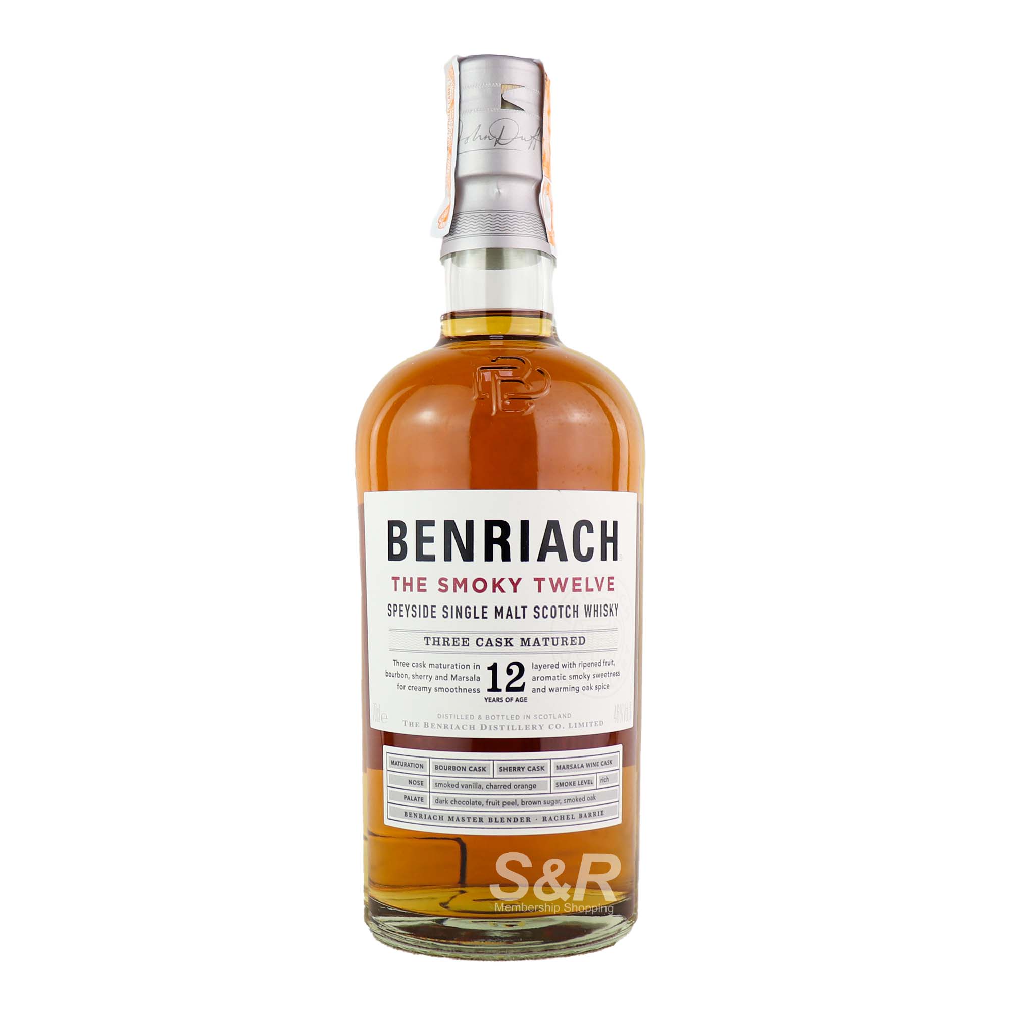 Benriach The Smoky Twelve Speyside Single Malt Scotch Whisky 700mL Benriach The Smoky Twelve Speyside Single Malt Scotch Whisky 700mL